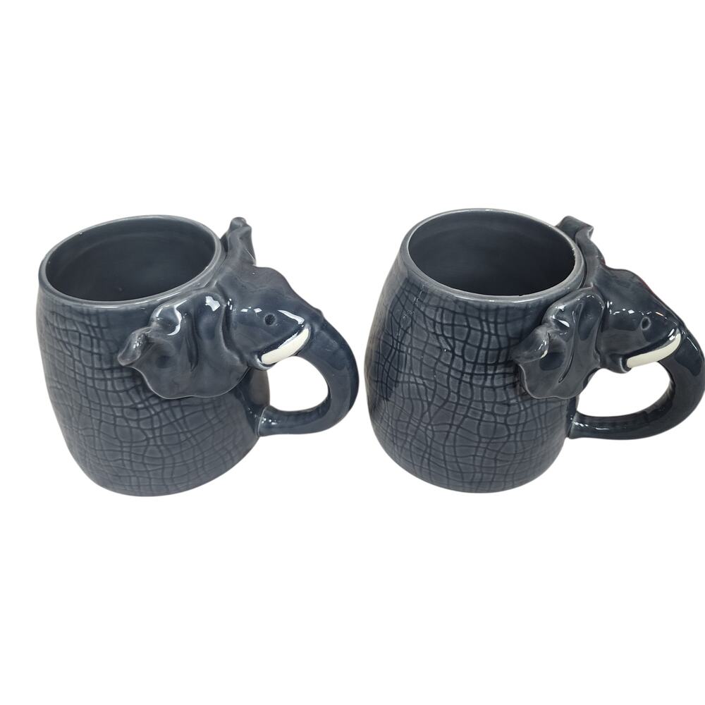 1979 Vintage Barbi Jo Stim Elephant coffee mugs set of 2 - Picture 4 of 8